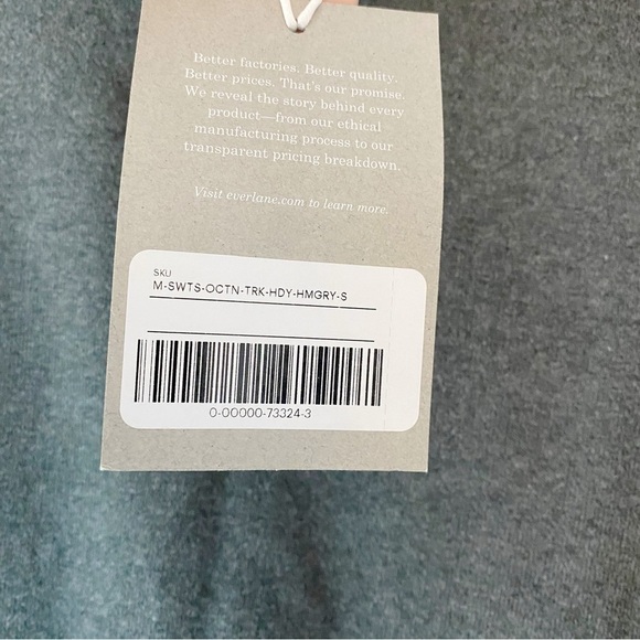 EVERLANE The Track Hoodie Heather Gray NWT - Picture 3 of 11